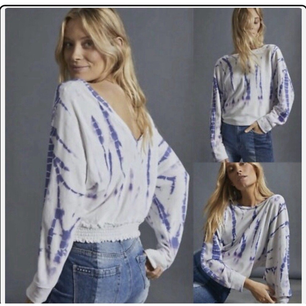 Saturday Sunday by Anthropologie Tie Dye Donna Crop Sweater Sz M